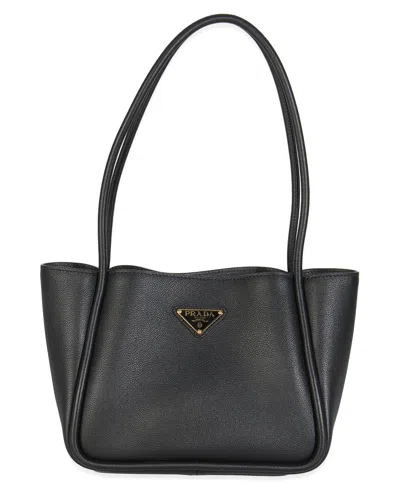 PRADA PRADA BLACK LEATHER MINI SHOPPING TOTE (AUTHENTIC PRE-LOVED)