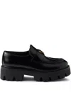 Prada Lug Sole Platform Loafer In Black
