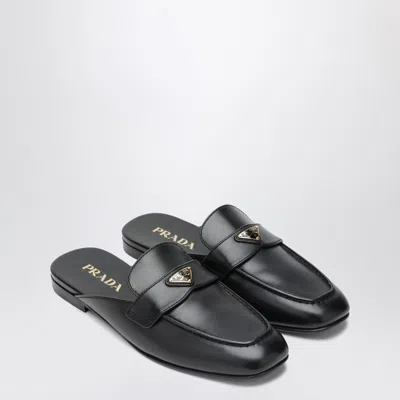 Prada Black Leather Mules