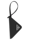 Prada Black Leather Name Tag In Black