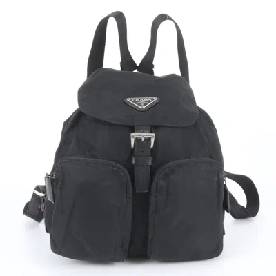 Pre-owned Prada Black Leather Nylon Backpack ()