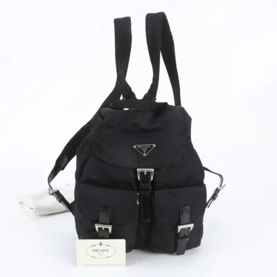 Pre-owned Prada Black Leather Nylon Backpack ()