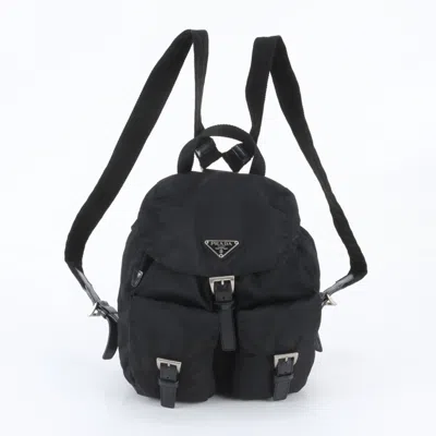 Pre-owned Prada Black Leather Nylon Backpack ()