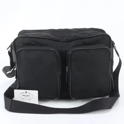 Pre-owned Prada Black Leather Nylon Shoulder Bag ()