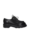 Prada Black Leather Oxfords And Derbies In Black