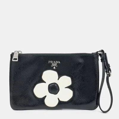 Pre-owned Prada Black Leather Pouch