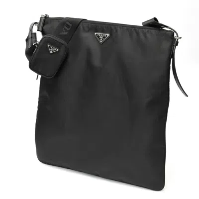 Pre-owned Prada Black Leather Pouch Shoulder Bag ()