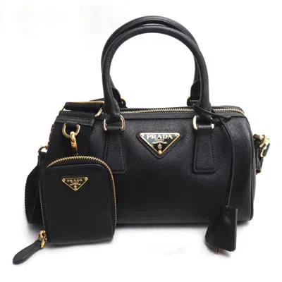 Pre-owned Prada Black Leather Pouch Shoulder Bag ()