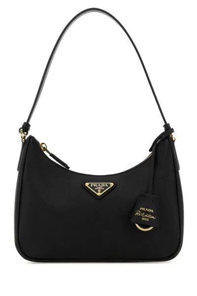 Prada Black Leather  Re Edition 2005 Shoulder Bag
