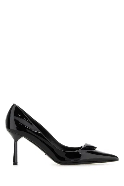 PRADA PRADA BLACK LEATHER PUMPS