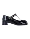 Prada Black Leather Ballet Flats In Black
