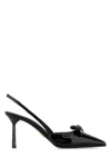Prada 80 Patent Leather Slingback Pumps In Black