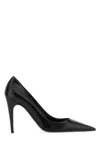 Prada Leather Pumps Pointed Toe Textured Finish In Black