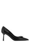Prada Leather Pumps With Glossy Finish And Pointed Toe In F0002
