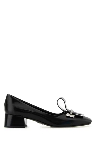 Prada Women Leather Pumps In Black