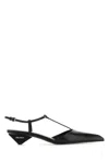 Prada Sculpted Low Heel Calfskin Pumps In Nero