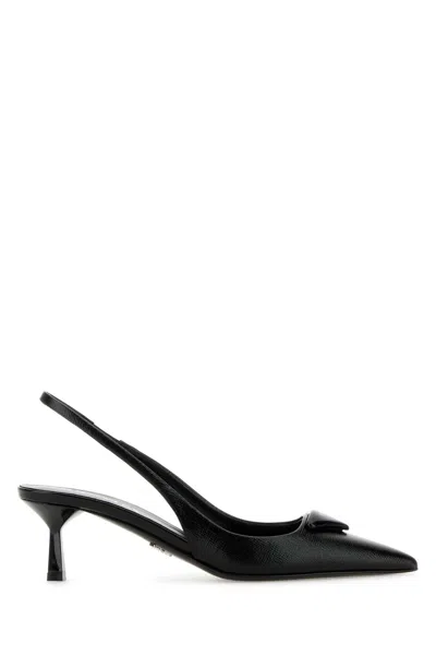 Prada 70mm Triangle-logo Pumps In Black