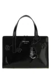 Prada Black Leather Re-edition 1995 Handbag In Black