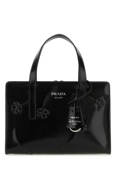 Prada Black Leather Re-edition 1995 Handbag