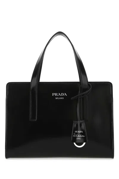 Prada Black Leather Re-edition 1995 Handbag In F0002