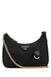 Prada Borsa A Spalla Re-edition 2005 In Pelle Nera Donna