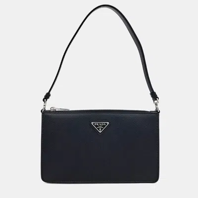 Pre-owned Prada Black Leather Saffiano Mini Bag