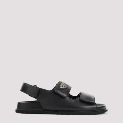 Prada Black Leather Sandals