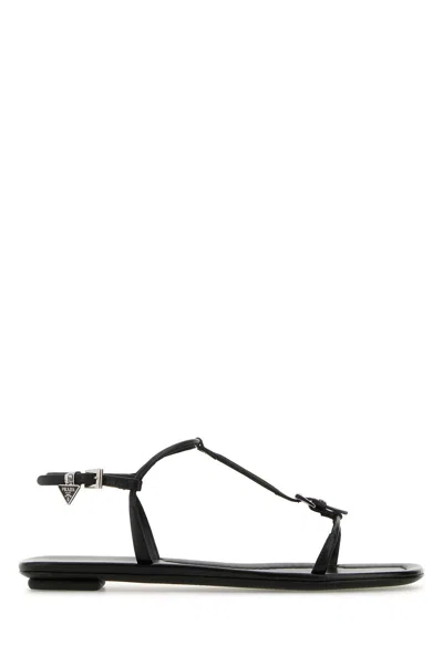 PRADA BLACK LEATHER SANDALS