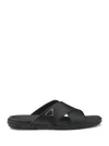 Prada Triangle Logo Criss-cross Sandals