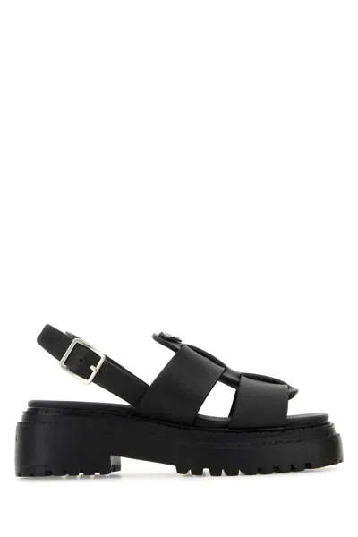 Prada Black Leather Sandals