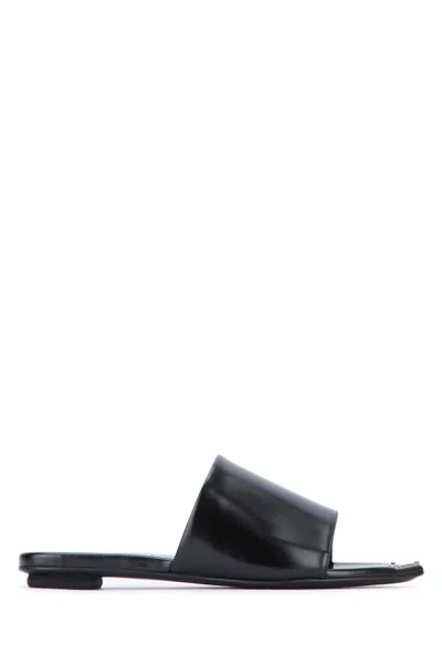 PRADA BLACK LEATHER SANDALS