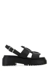 Prada Leather Chunky Sole Sandals With Cross Strap In Multi