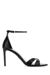 Prada Black Leather Sandals In Black