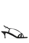 Prada Brushed Leather Slingback Sandals In Nero