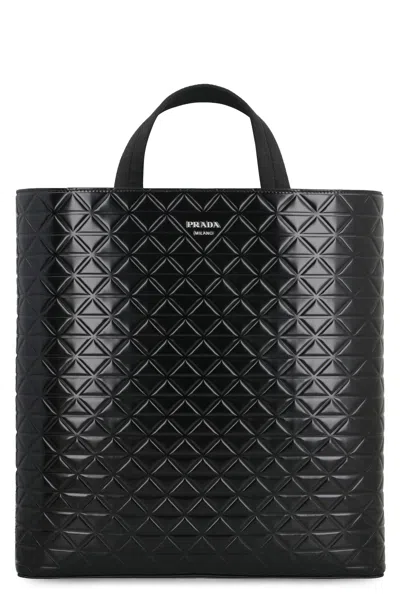 Prada Black Leather Shopping Bag