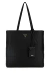 Prada Triangle Logo Top Handle Bag In Black