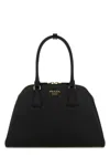 PRADA BLACK LEATHER SHOPPING BAG