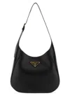 Prada Leather Shoulder Bag With Triangle Logo