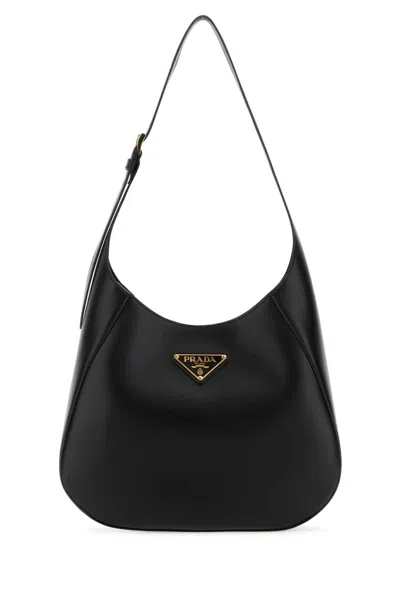 PRADA PRADA BLACK LEATHER SHOULDER BAG