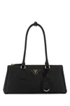 Prada Black Leather Shoulder Bag In Black