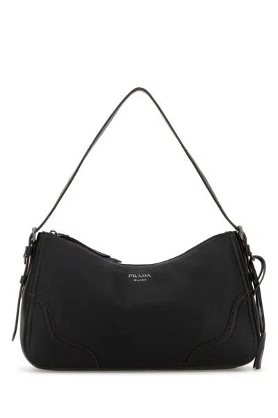PRADA PRADA BLACK LEATHER SHOULDER BAG