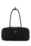 Prada Black Leather Shoulder Bag In Black