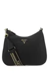 Prada Triangle-logo Shoulder Bag In Black
