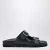 Prada Flat Sole Open Toe Leather Sandals In Multi