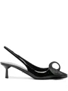 Prada 55 Slingback Pumps In Patent Leather In Black