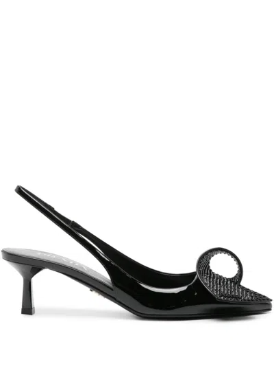 PRADA BLACK LEATHER SLINGBACK PUMPS