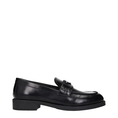 Prada Black Leather Slip-on Loafers