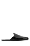 Prada Brushed Leather Slippers In Nero