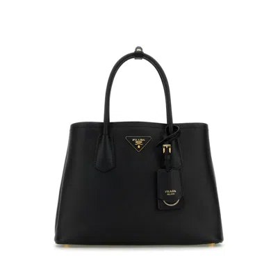 Prada Black Leather Small Double Handbag