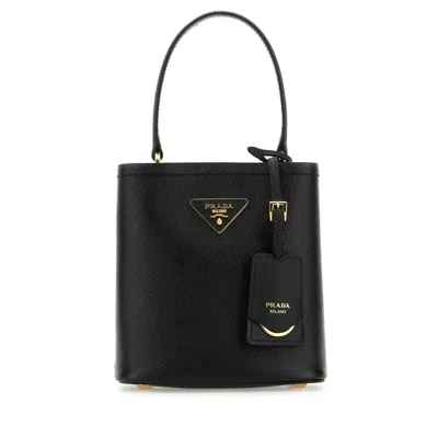 Prada Black Leather Small Panier Handbag